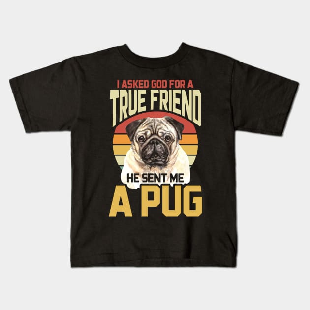 Retro Pug Kids T-Shirt by ShirtsShirtsndmoreShirts